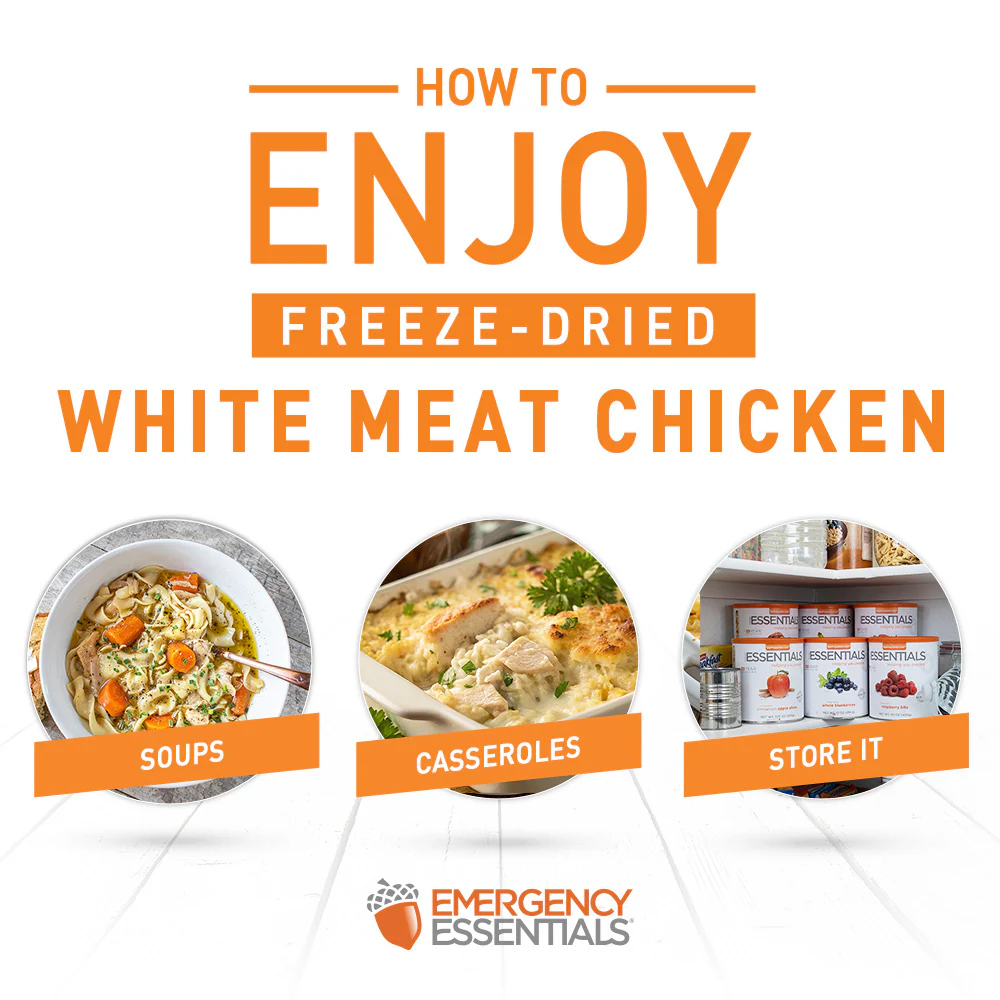 Emergency Essentials® Freeze-Dried Cooked White Chicken Large #10 Can - Image 3