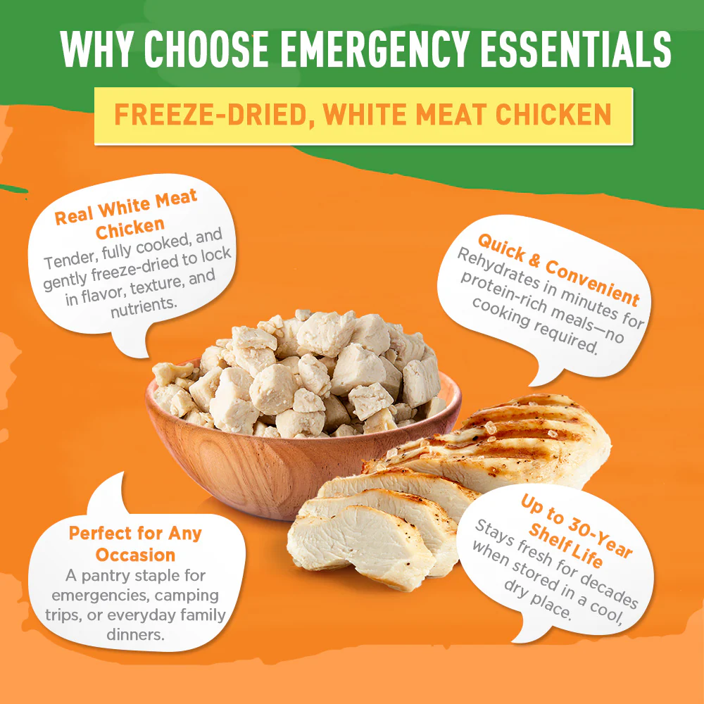 Emergency Essentials® Freeze-Dried Cooked White Chicken Large #10 Can - Image 5